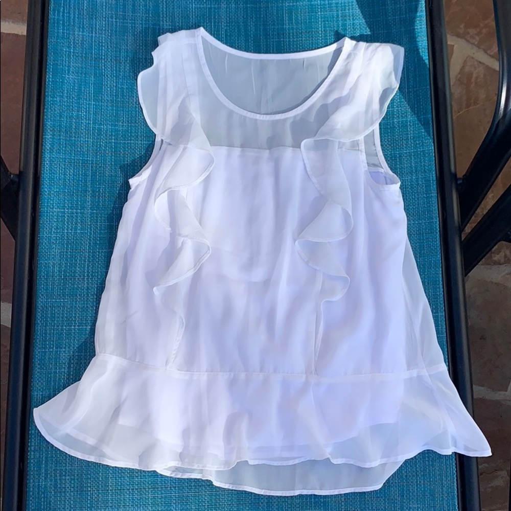 Abercrombie kids white ruffle shirt